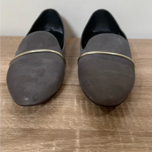 AGL Women's Gray Loafers with Gold Detail - Picture 3 of 8